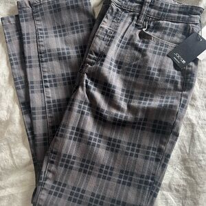 Joe’s High Rise Straight Ankle Plaid Pants Black & Gray Women’s Size 29 New